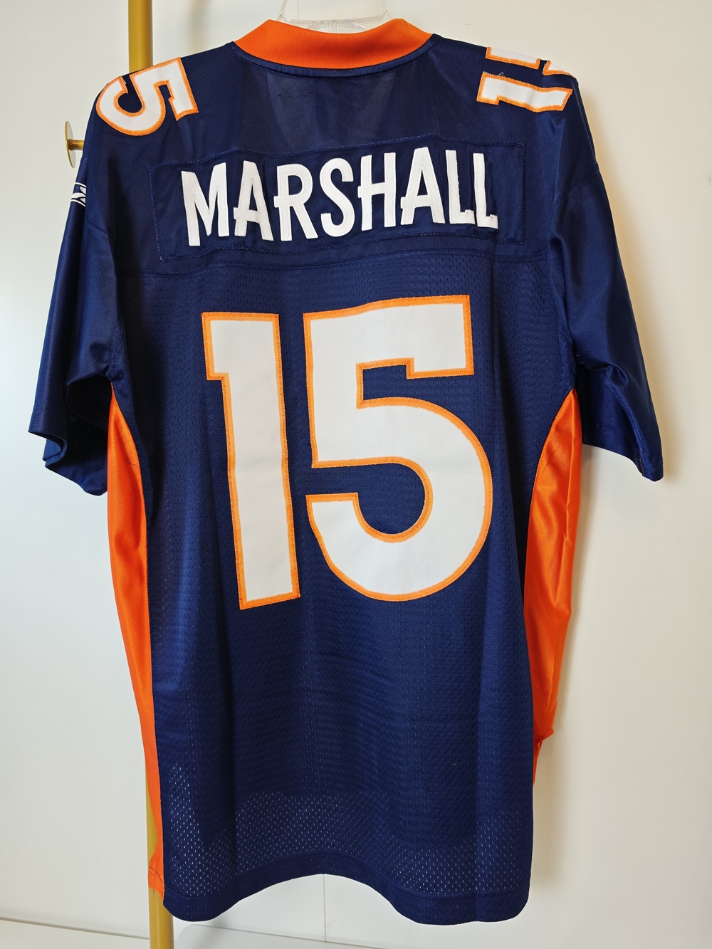 Reebok Denver Broncos Marshall 15 Men's Navy Orange Football Jersey L 7048A 08